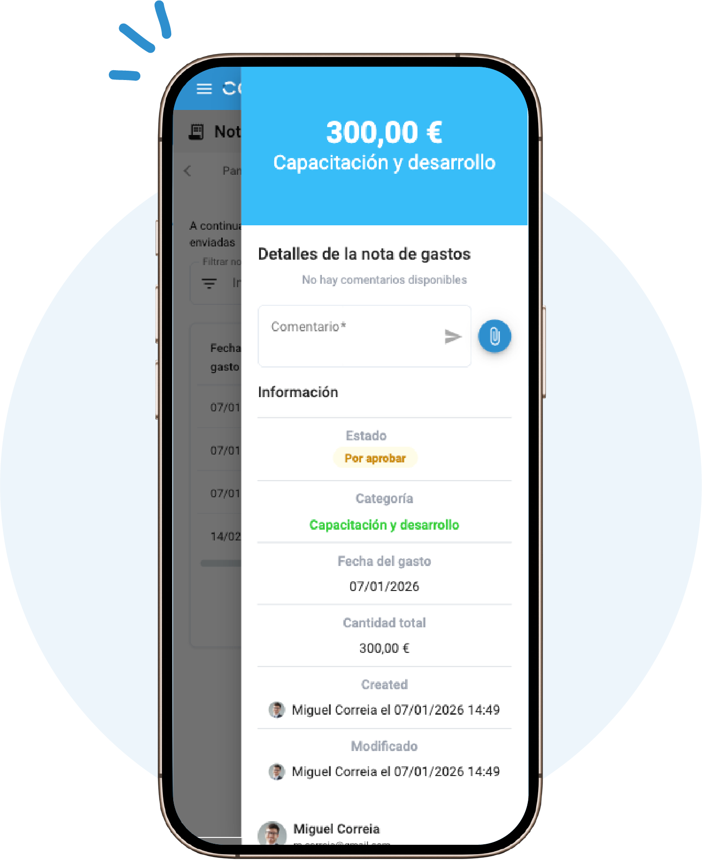 resumen de nota de gastos
