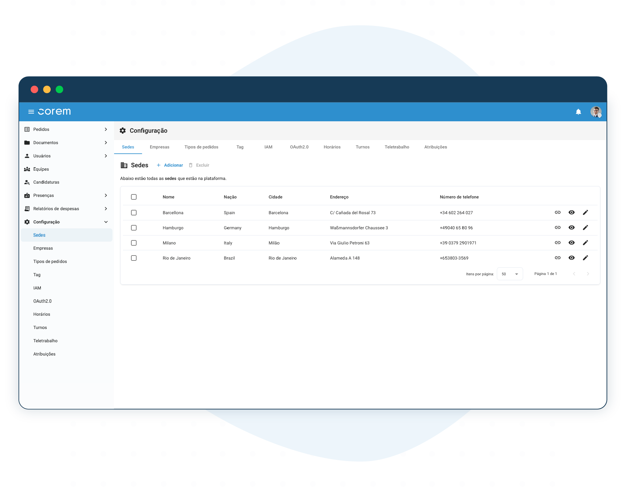 Gestão de Empresas e Locais